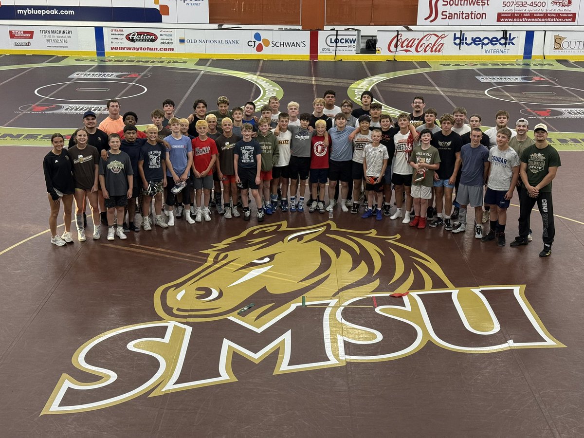 SMSUWrestling's tweet photo. A great week of camps in the books! 💪 A lot of local athletes getting better in the summer!

#Letsride https://t.co/UjNRWKiolx