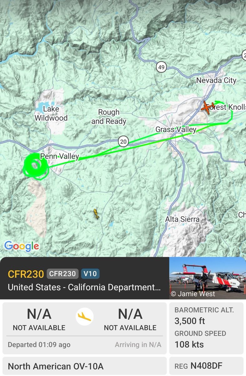 Elias_Funez's tweet photo. Grass Valley Air Attack 230 back at base now after working the #BellFire #theunionnow #fireseason2026 https://t.co/BSC3gNq9HN