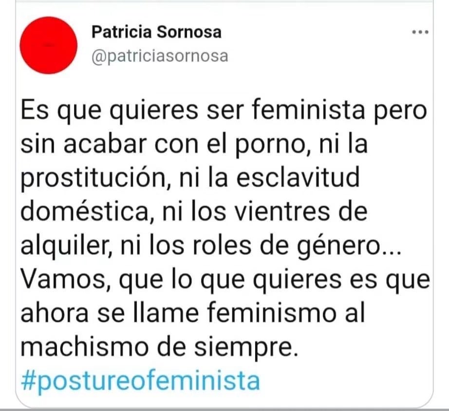 PatryArchy2025's tweet photo. Así son las posmodernas queer, defienden lo indefendible disfrazadas de feministas. Y encima lo venden como transgresión, cuando es patriarcado puro y duro. https://t.co/UWKkSjY9gq