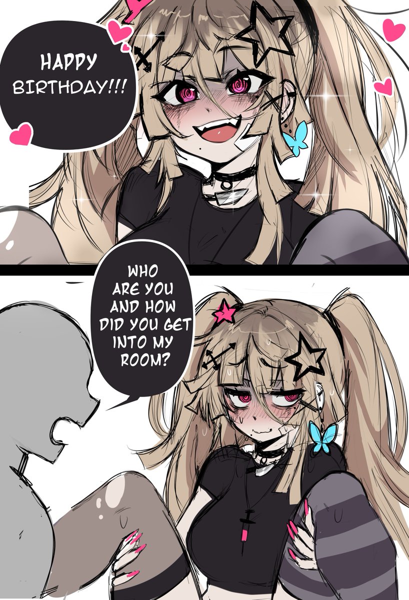 DokiDoMiki's tweet photo. she snuck into your room (1/2) https://t.co/yXiZJhFP2Y