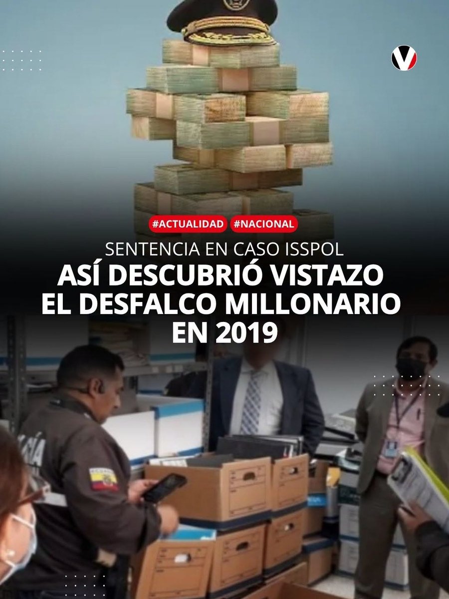 revistavistazo's tweet photo. #LoMásLeído | El tema saltó a la luz pública en agosto de 2019, tras una denuncia periodística publicada en la edición impresa de Vistazo, bajo el título “Plata para unos cuantos”. Luego de casi siete años, hay seis sentenciados por el millonario desfalco al ISSPOL 👉🏻 https://t.co/gDCREbs5JX