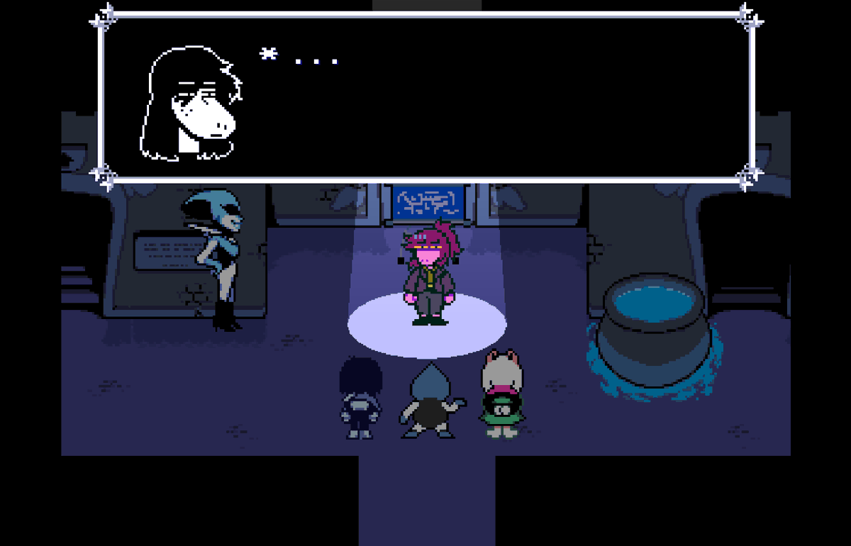 TurquoiseSpace's tweet photo. #deltarunechapter5

The outfit was cute girl, don't be like that 😭 https://t.co/W3NMW3c8Zh