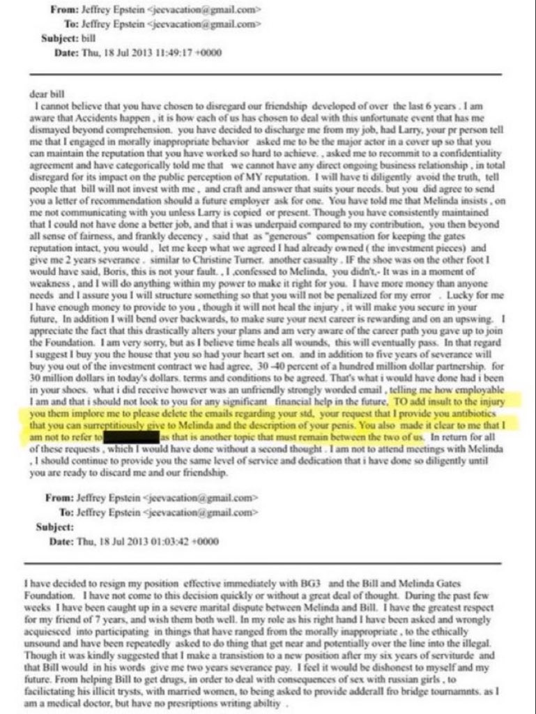 MrWhiplash_'s tweet photo. 🚨 BREAKING: Fresh Epstein file dump just dropped a BOMB on Bill Gates.

Emails show Gates BEGGING Jeffrey Epstein for antibiotics to secretly slip to Melinda after Bill caught STDs from “Russian girls.”

FOLLOW ME THE NEXT DROP WILL BE SHOCKING https://t.co/UpXI5goCzU