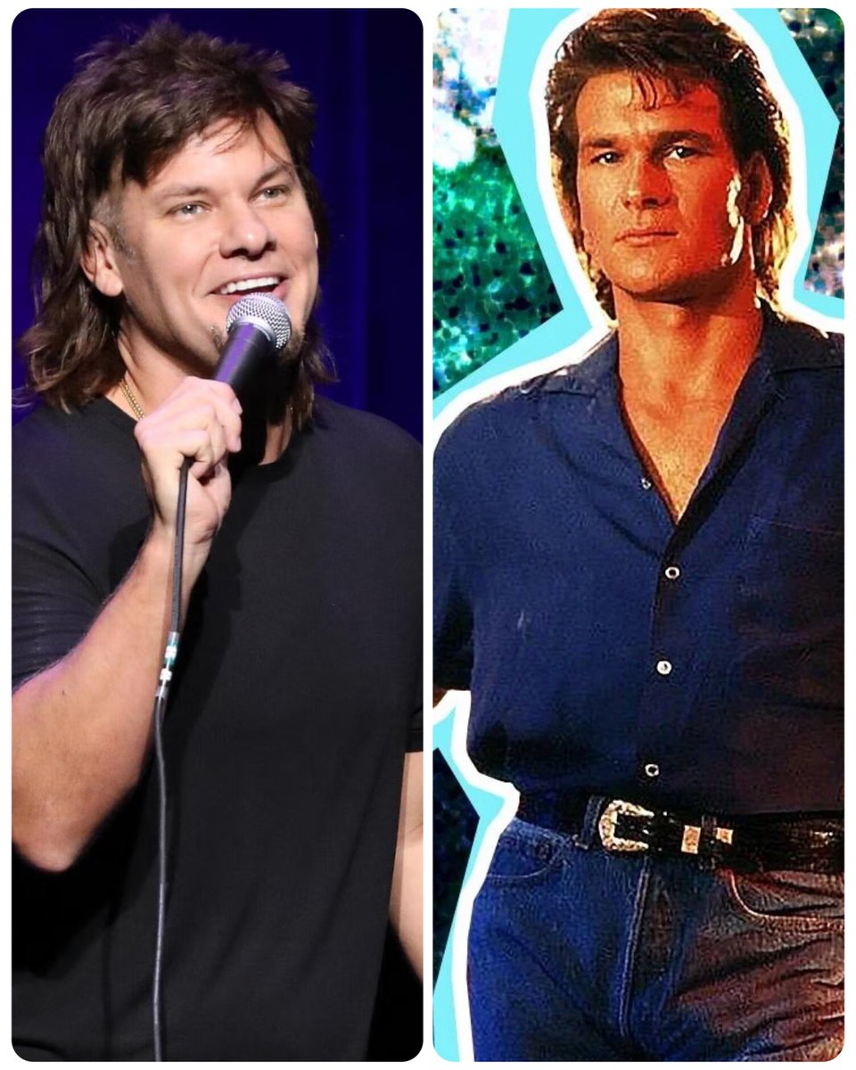 GabbyyMariee's tweet photo. Watching Busboys with 
@DavidSpade
  and 
@TheoVon
  finally… how am I just noticing that Theo Von is the temu version of Patrick Swayze. #theovon #davidspade #busboys #patrickswayze https://t.co/QLZpdRoeJs