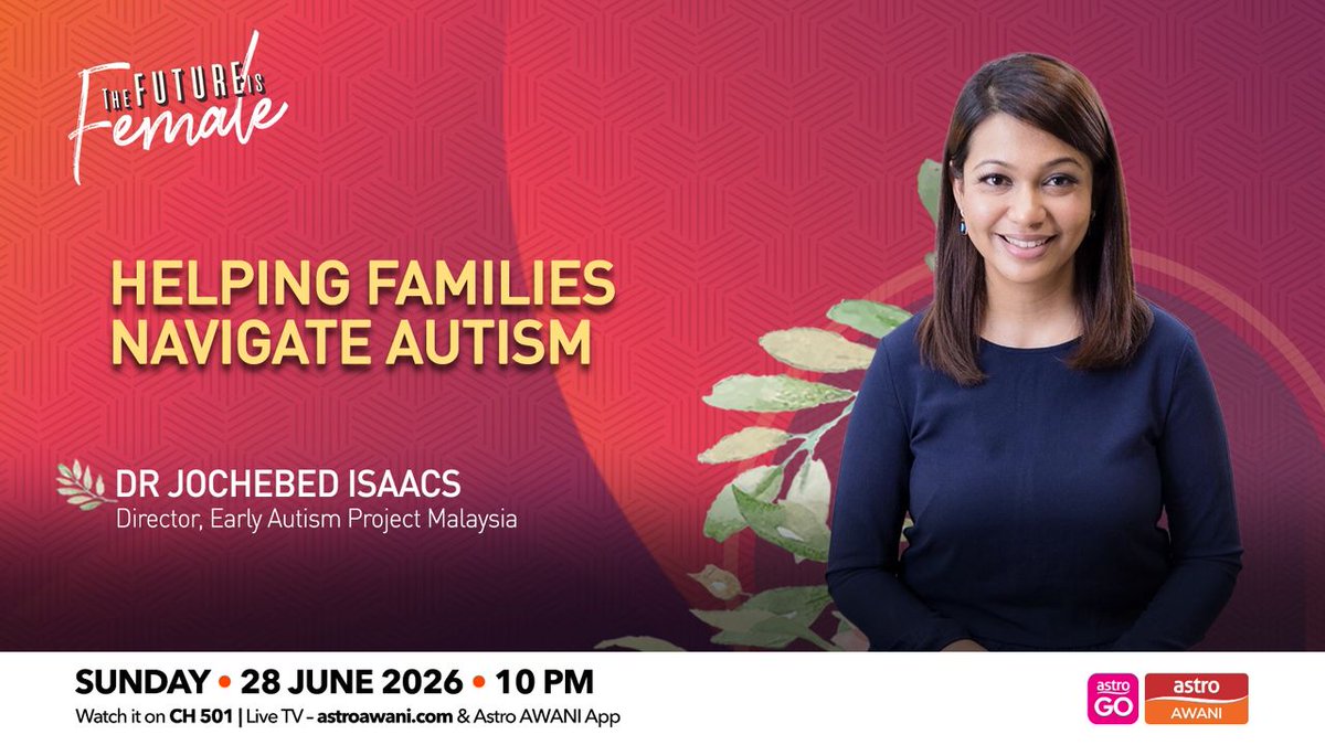 melisa_idris's tweet photo. Awareness about autism has grown in recent years but has support, interventions & access kept pace? On #TheFutureIsFemale I speak with Dr Jochebed Isaacs of Early Autism Project Malaysia about the past two decades of advocacy, and what it takes to build an autism-inclusive Msia. https://t.co/DRK4jvzqT6