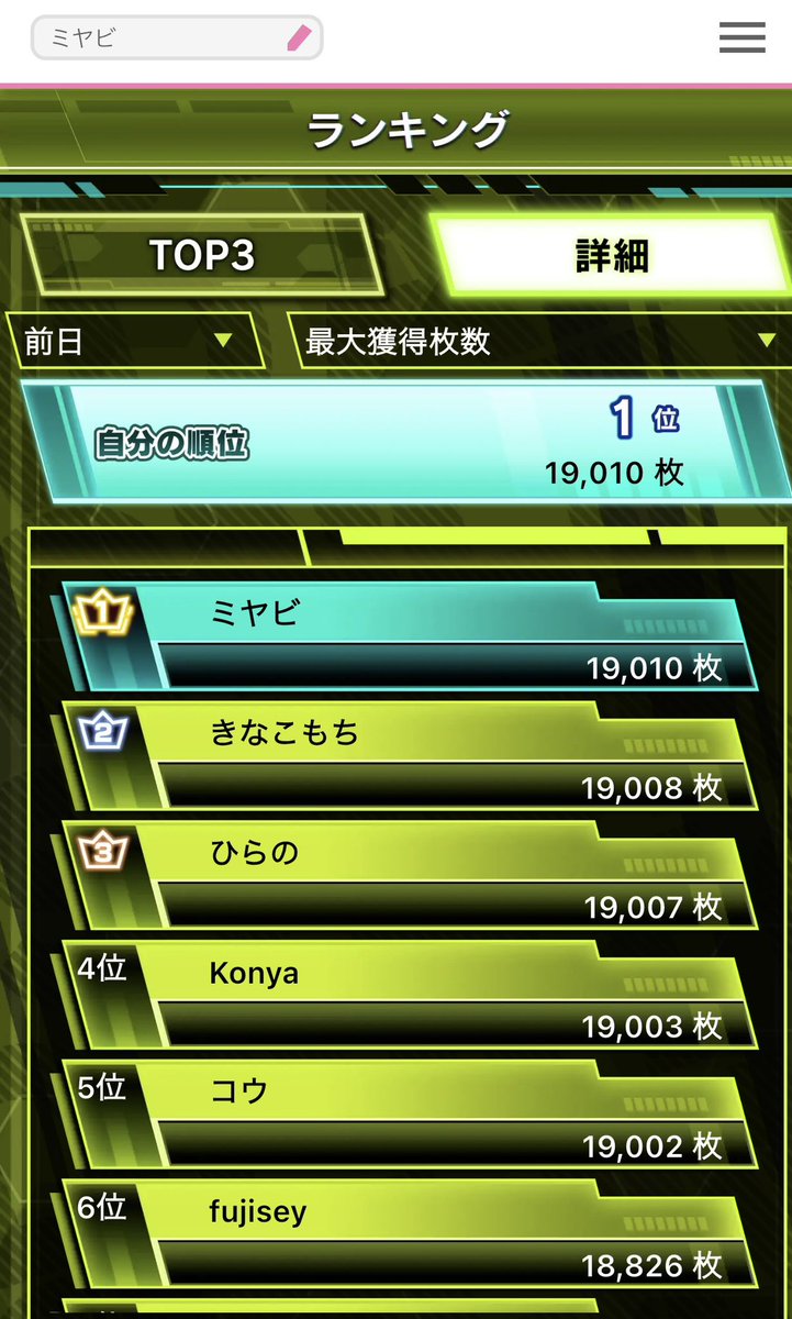superVVVblack's tweet photo. 昨日の結果ダイトモで1位🤣 https://t.co/F48juqZssd