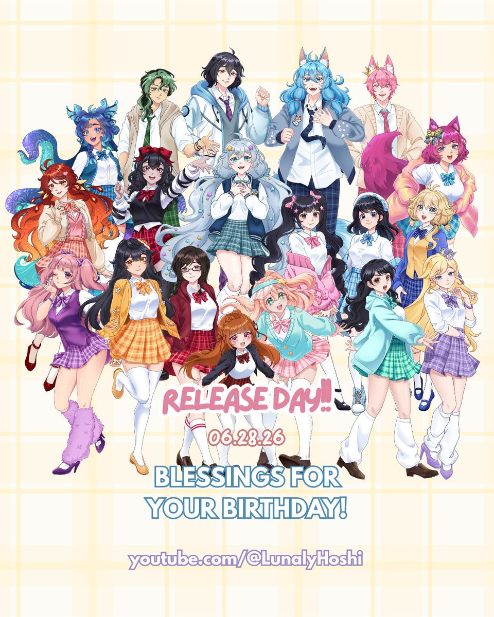 LunalyHoshi's tweet photo. ‧₊˚✧[̶BLESSINGS]✧˚₊‧ 
 
RELEASE DAY! ♥
BLESSINGS FOR YOUR BIRTHDAY, BLESSINGS FOR YOUR EVERYDAY 

Merch pre-orders:
https://t.co/ipTvcMjYVO

https://t.co/p0sjKheoKA on June 28th, 8PM GMT+8/PHT
 
#VTuber #ENVtuber #KaigaiIdol #SongCover https://t.co/0MG9D8WzVI