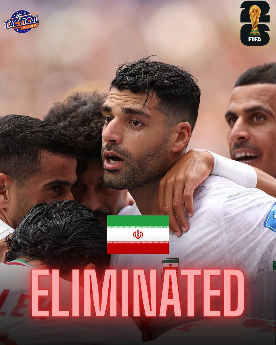 tactical_pivot's tweet photo. 🔴🔵 𝐎𝐅𝐅𝐈𝐂𝐈𝐀𝐋: Late equaliser by Austria puts an end to Iran's World Cup campaign from the group stage. ❌🇮🇷

#FIFAWorldCup2026 #MehdiTaremi https://t.co/dhT7c6q25g
