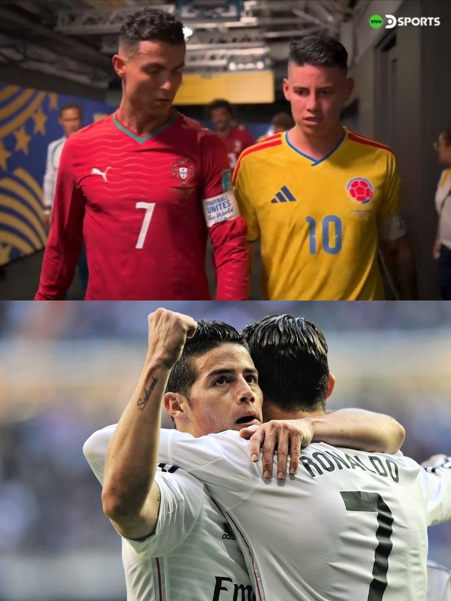 SVargasOK's tweet photo. ✨️ James Rodríguez: "Ya hablé con Cristiano Ronaldo. Es un gran amigo y gran persona de cuando jugábamos en el Real Madrid. Yo siempre estaba en casa de él. Es un gran ejemplo, con 41 años mira lo que es y su cuerpo. Es una persona que admiro mucho". https://t.co/WcjKFBLSd0