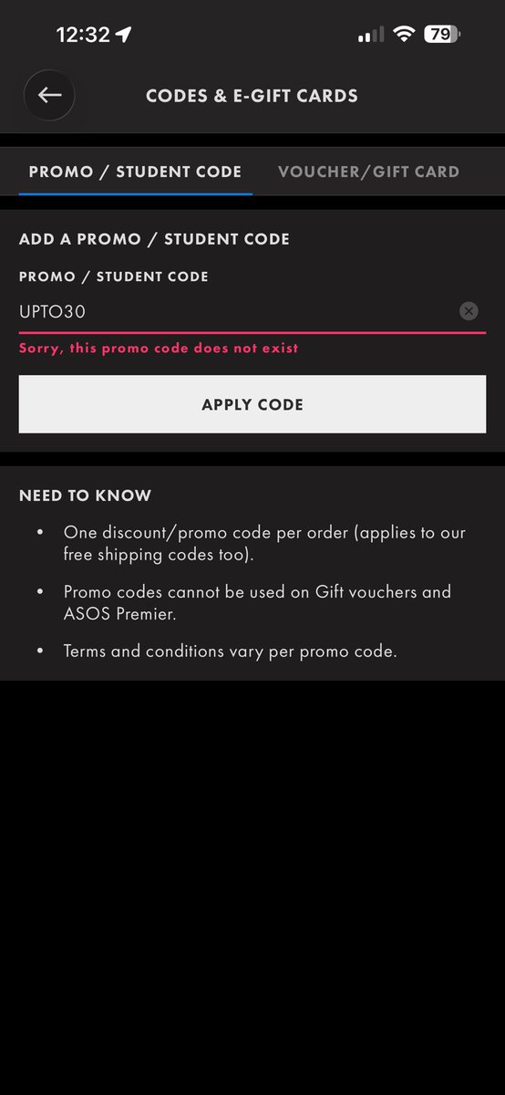 PhacetiousLee's tweet photo. @FatKidDeals Saying it’s not a promo code. https://t.co/p8JvI8etWO