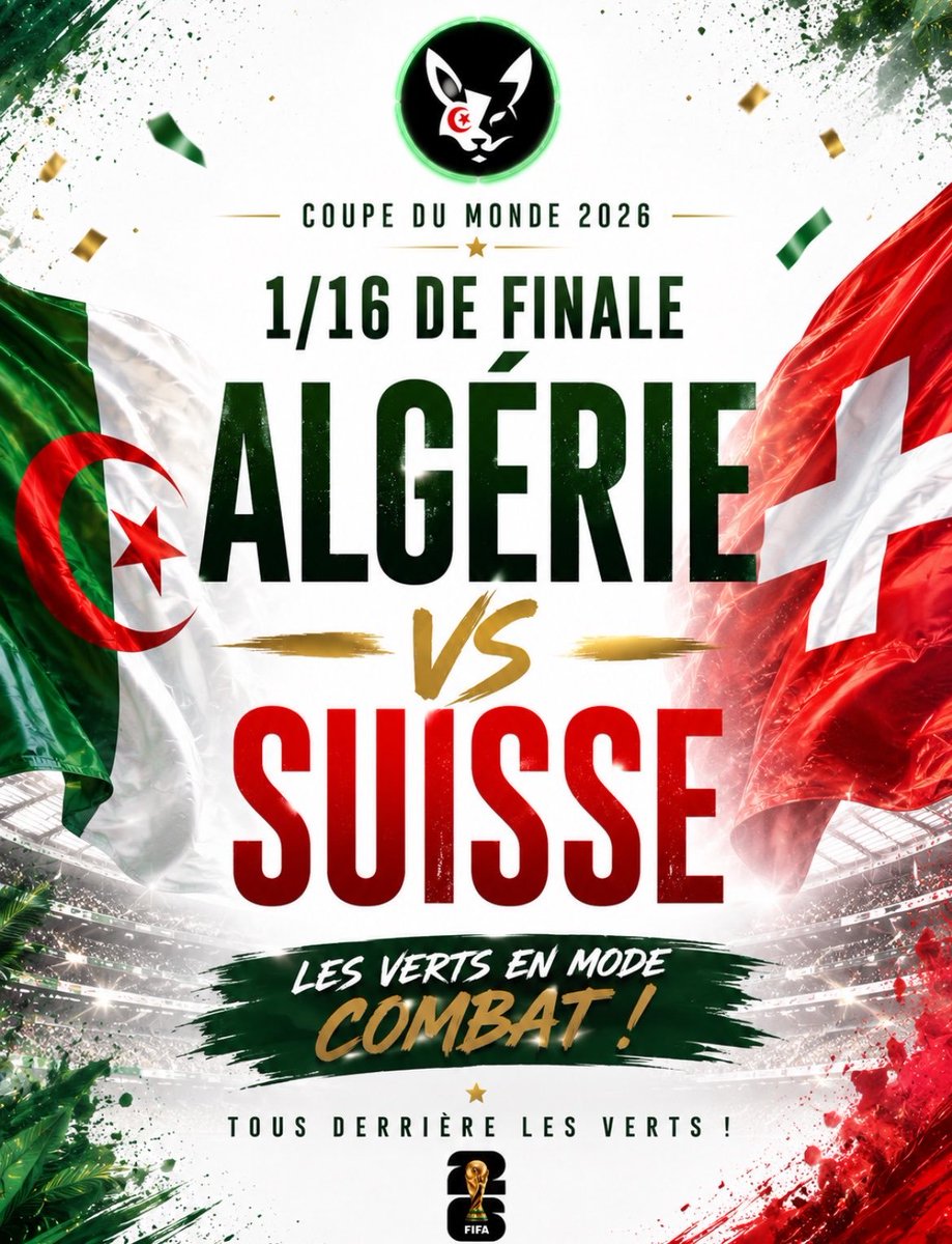 derradjihafid's tweet photo. الجزائر في الدور الثاني من مونديال 2026! 🇩🇿🔥
والمفارقة أن فرحتنا بهدف التعادل للنمسا كانت أكبر من فرحتنا بهدف رياض محرز الثالث، لأنه منح "الخضر" طريقًا أكثر ملاءمة، وجنّبهم مواجهة إسبانيا في هذا الدور.
الآن يبدأ التحدي الحقيقي... وكل الدعم لمنتخبنا الوطني لمواصلة كتابة التاريخ. 💚🇩🇿