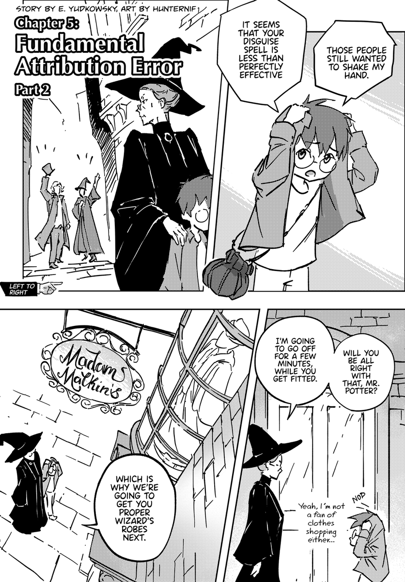 hunternif_art's tweet photo. "Harry Potter and the Methods of Rationality", the webcomic. Chapter 5, part 2. (1/4) #hpmor https://t.co/U8OjhTmEF1