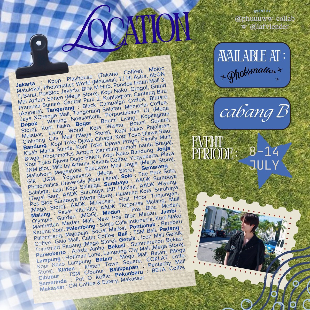 wruites's tweet photo. How Sweet 23: A Picnic with Phuwin

#phuwintang birthday photoframe event by @phuuuww &amp; @lafviender

📆: 8-14 July 2026
📍Photomatics - Indonesia 🇮🇩
(see poster for details)

Snap your pics and share our special photobooth frame with our hashtag #HowSweet23Phuwin 🧺🧸 https://t.co/8gNMRe52SR