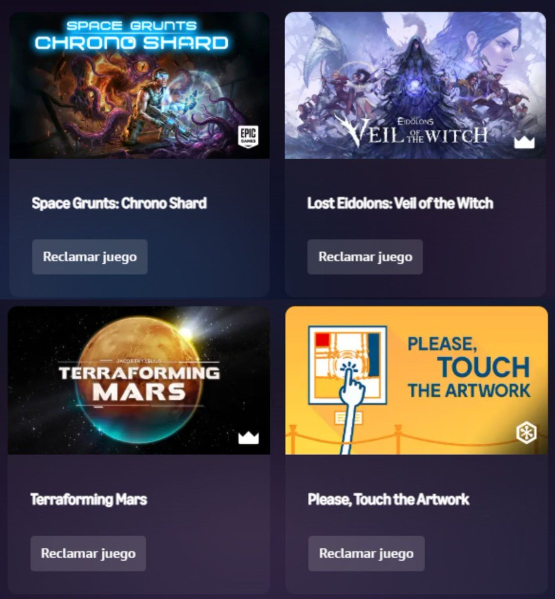 johsylar's tweet photo. Gracias a tu suscripción a Prime Video, reclama los nuevos juegos gratuitos para PC en #amazonluna (antes Prime Gaming).
Para Epic Games: #spacegruntschronoshard
Para Amazon Games: #losteidolonsveilofthewitch #terraformingmars
Para Legacy Games: #pleasetouchtheartwork https://t.co/JPWf3dTFTi