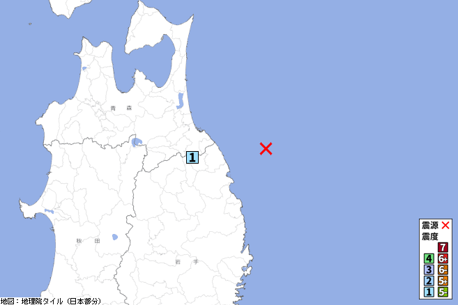 p2pquake's tweet photo. 【地震情報】06/28 09:12頃 震度1 岩手県沖(深さ約40km、M3.5) 津波の心配なし [震度1]岩手県軽米町  https://t.co/qxeK9T5TyQ https://t.co/oOpWOFVftX