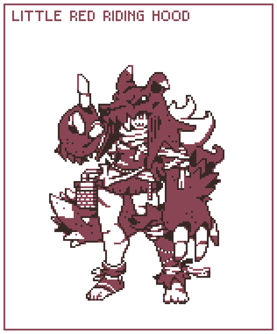Red wolf hood🐺 She looks kinda cool right? #pixelart #ドット絵
