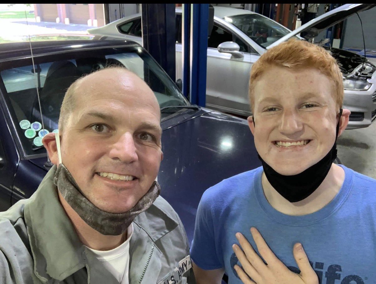 mbgarner's tweet photo. One of the cool things about a military post is the autocracy store. 10 bucks and hour and you can place a deposit down for may tools you need.  This is circa 7 years ago with the boy and his truck. https://t.co/tDX3kBQlAU