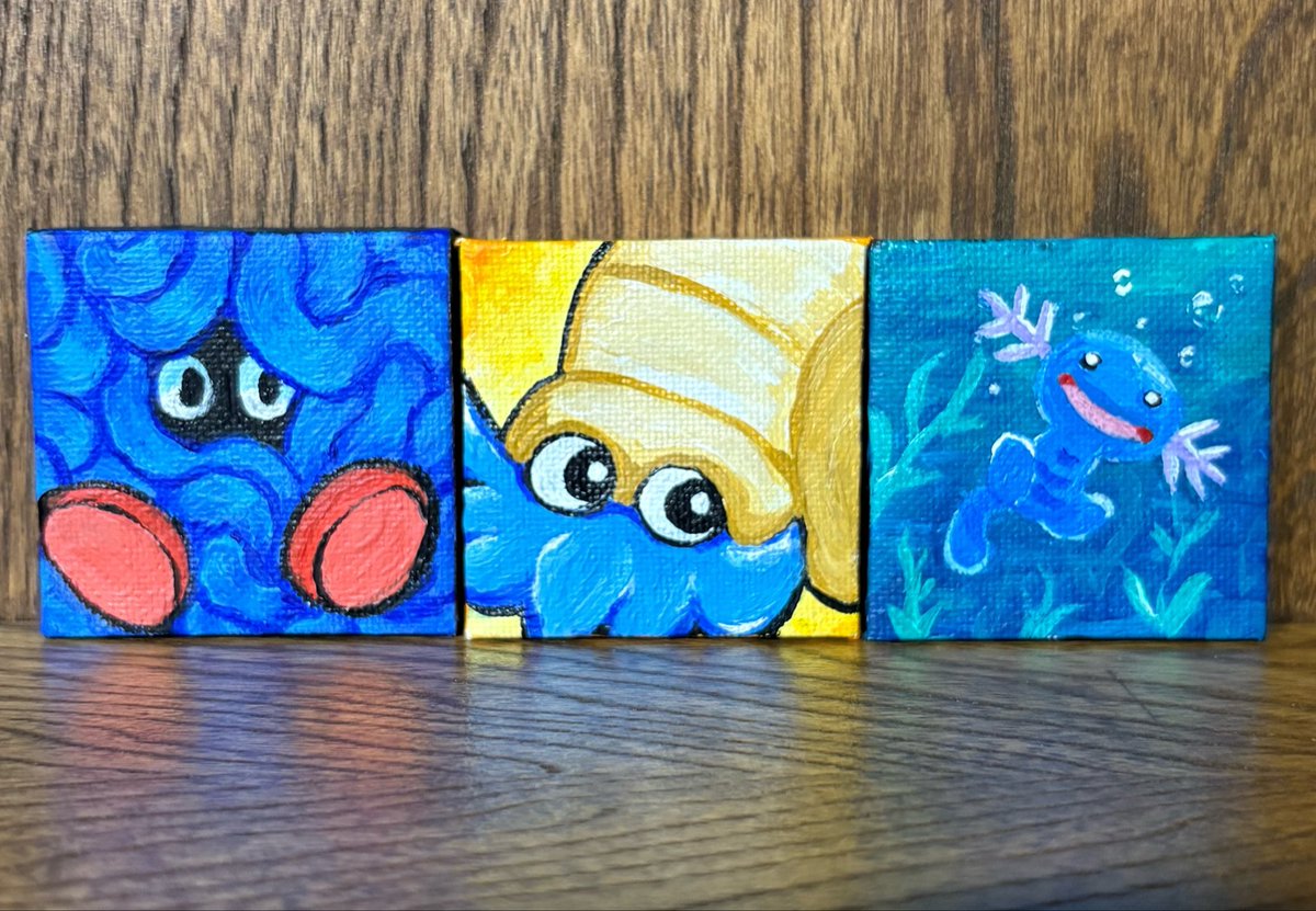 gloomhag's tweet photo. getting back into painting by painting some pokemon https://t.co/Rl7IaAJ70a