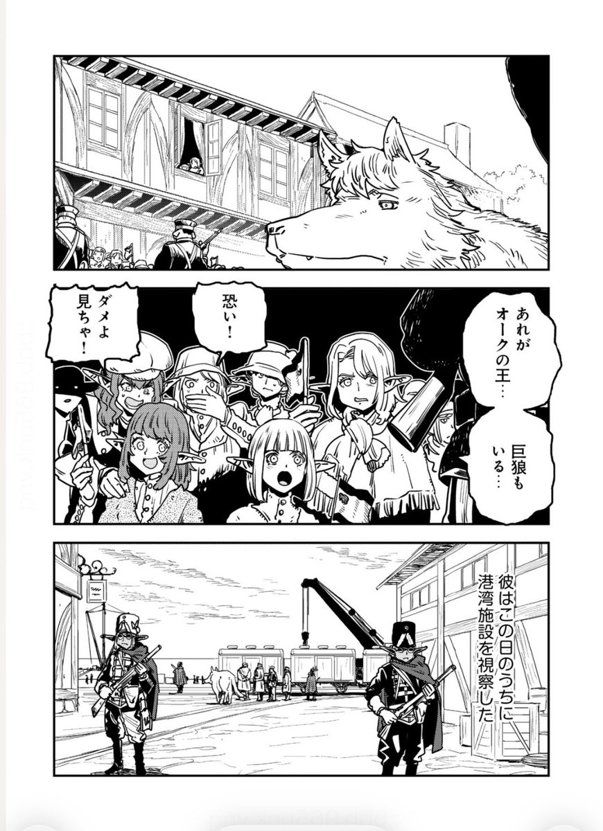 Null89121405's tweet photo. #オルクセン王国史
？？？　「旗を振れ白エルフ」

？？？　「ファルマリア市民の熱烈な歓迎を受けるオルクセン軍人の表情をご覧下さい」 https://t.co/aY2qa3eTDA