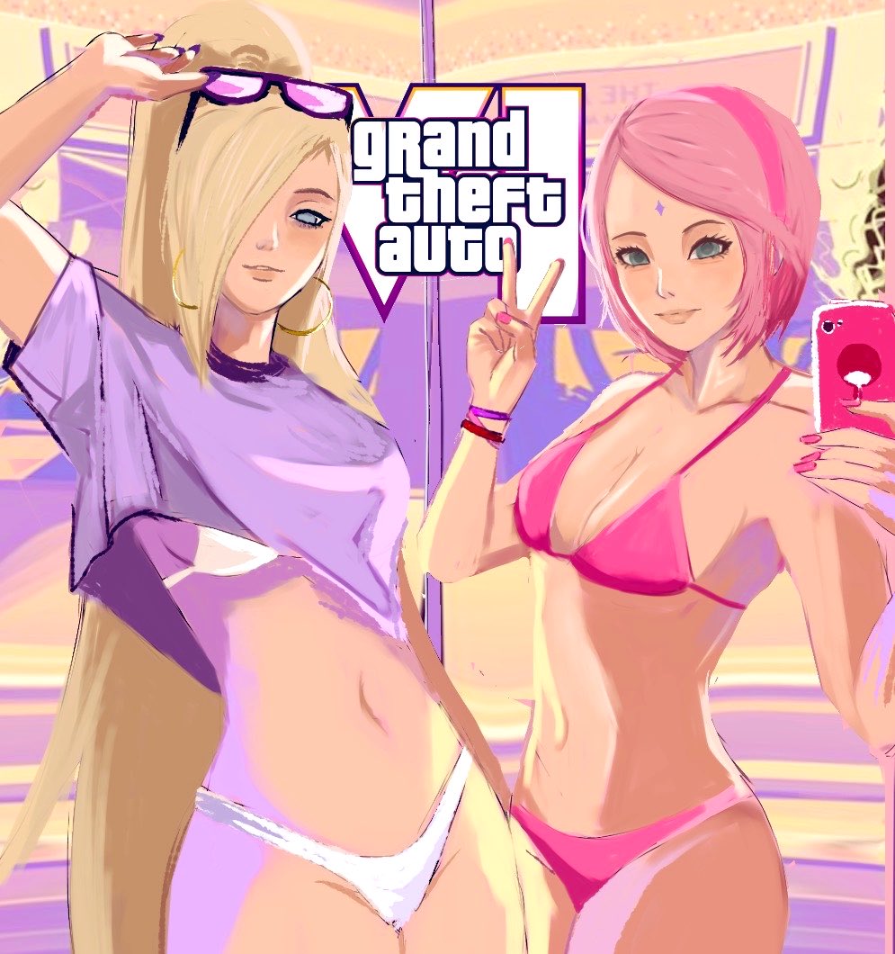 deiobidei's tweet photo. Sakura and Ino as the gta cover girls 

#sakuino #inosaku #Inoyamanaka #GTA6 https://t.co/5yEqeElCzo