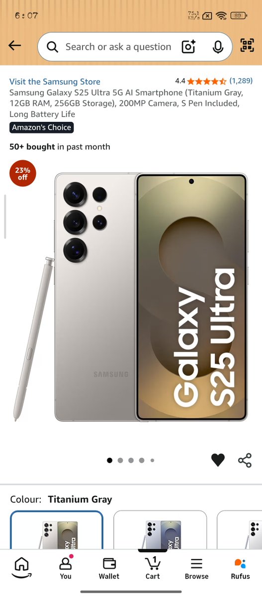 CartonGG's tweet photo. @stufflistings My Guess ₹89,999/- 

#AmazonPrimeDaySale #GalaxyS25UltraDay1 https://t.co/WHJrla64Pp
