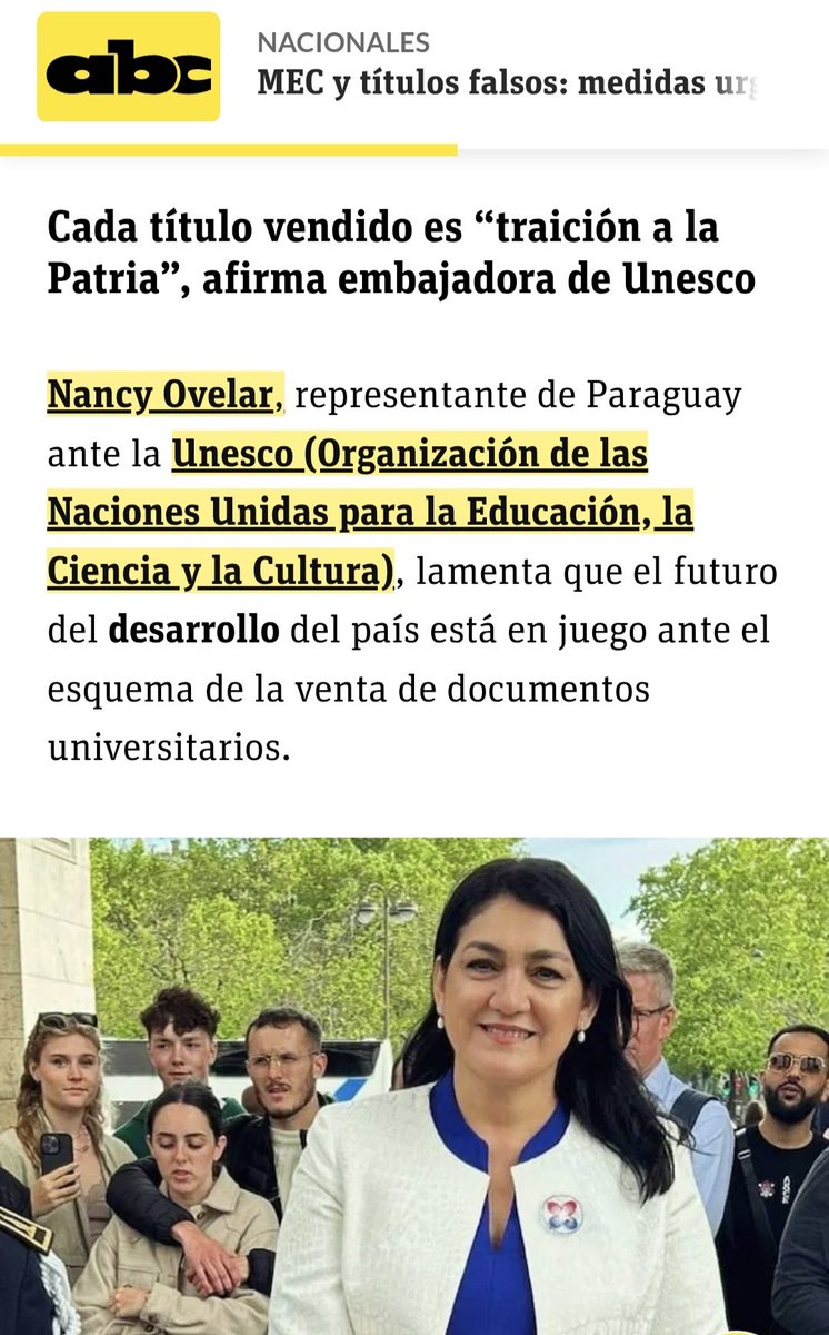 nancyovelar7's tweet photo. Cada título falso es una traición a la patria, porque destruye el valor del esfuerzo, degrada la educación y roba confianza al país
Un título es una promesa pública de conocimiento, ética y responsabilidad 
Si se falsifica, se engaña al Paraguay que necesita buenos profesionales https://t.co/v6DEM5xDDp