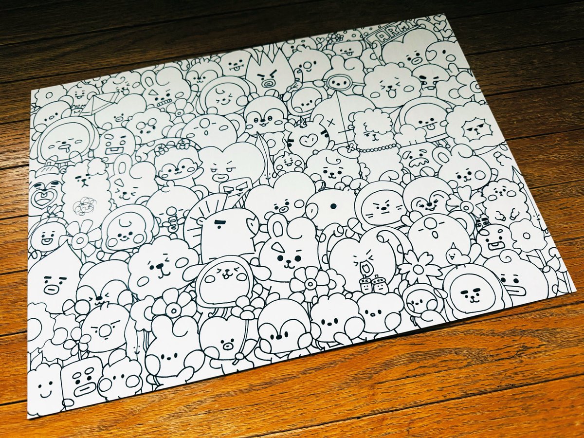 HJin326's tweet photo. 色塗り完了(*`･ω･)ゞ💜💜💜
初のアクリルペン大満足‼️
絵の具より断然楽ちんだった𐤔𐤔𐤔𐤔
そろそろ液タブ練習しなきゃ💦

 #bt21 https://t.co/5Pe9JWmGjB