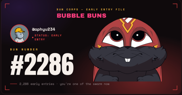 aphyu234's tweet photo. I'm Bun #2286 🐰 just secured my early entry into @BubbleBunsHQ https://t.co/nyg1U3KRxa #BubbleBuns https://t.co/kTmnvZsRpa