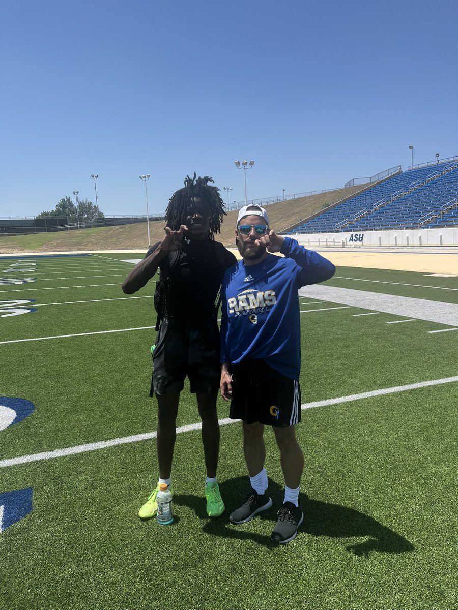 DEMUSro7's tweet photo. Very happy and blessed to have the opportunity to participate at the ASU Camp this weekend! @Kelvinperry11 @Rios__6 @AngeloStateFB @1KeelanJackson @CoachCaddell @RobMessinger https://t.co/gYng7axS9J