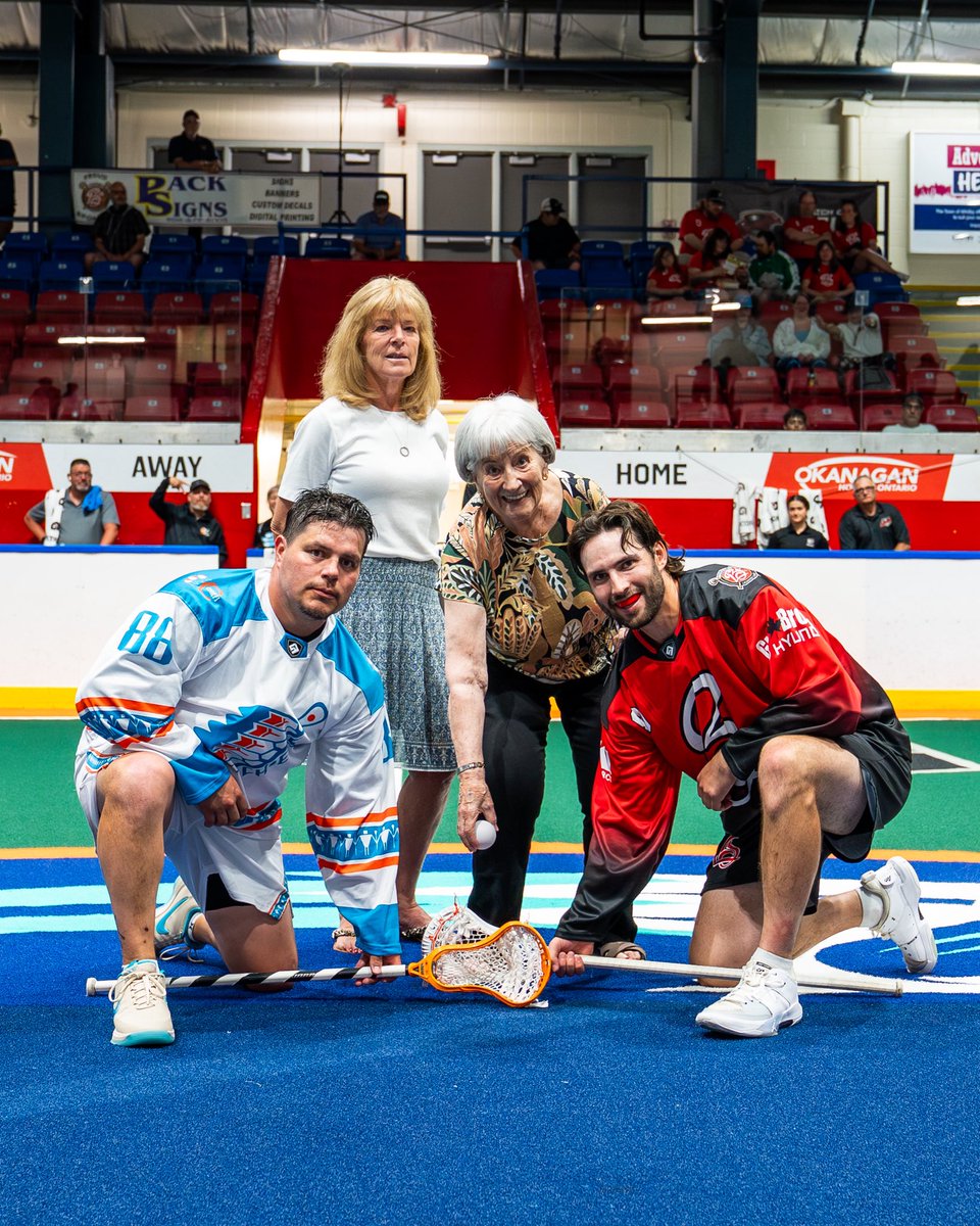 BrooklinLC's tweet photo. For Scotty ❤️ Thank you to the McMichael family for joining us for the ceremonial faceoff on Scott McMichael Minor Lacrosse Night! 

#BleedRed https://t.co/Jnayre7grW