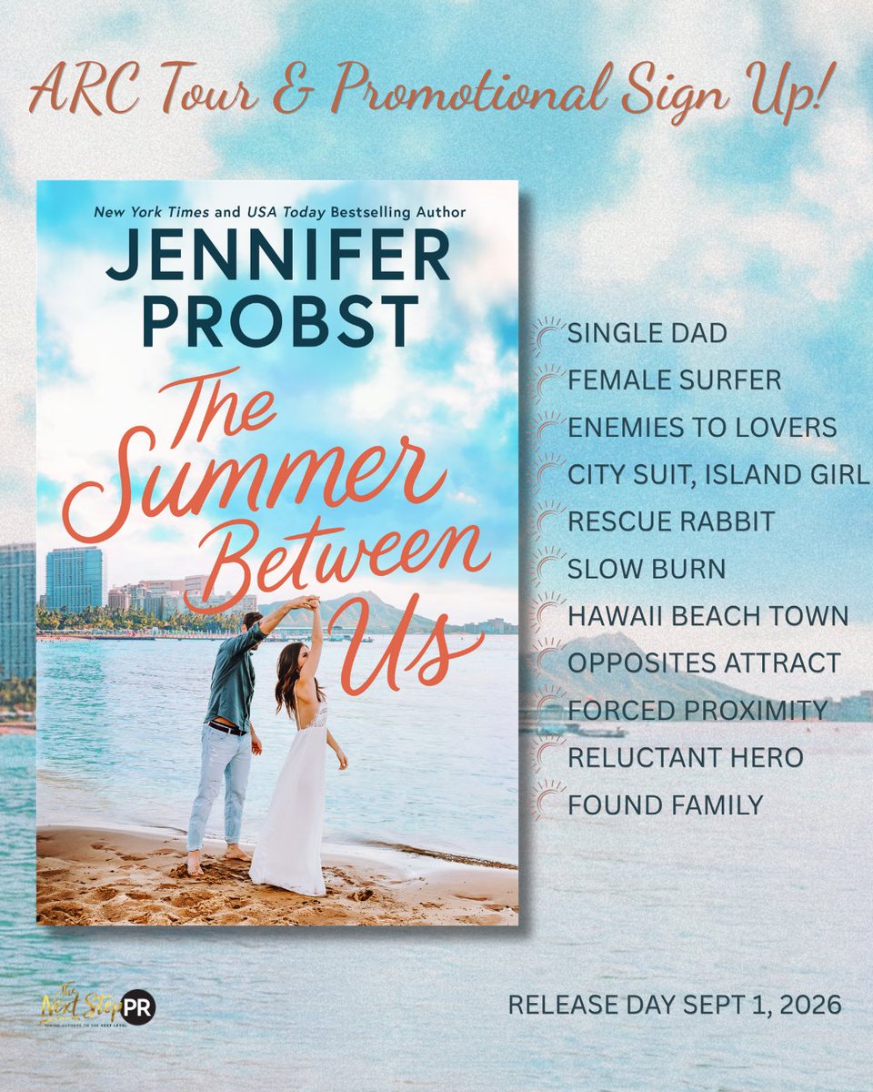 AnnaTheurer's tweet photo. 📣 𝗝𝗘𝗡𝗡𝗜𝗙𝗘𝗥 𝗣𝗥𝗢𝗕𝗦𝗧 𝗙𝗔𝗡𝗦! 📣
#TheSummerBetweenUs #JenniferProbst
Genre: #SportsRomance
Releasing 9.1.26
#SignUp https://t.co/QdjPQ9LJb5
#HostedBy @TheNextStepPR
Learn more at https://t.co/7FPjZZUKnD https://t.co/0YM7aLCs12