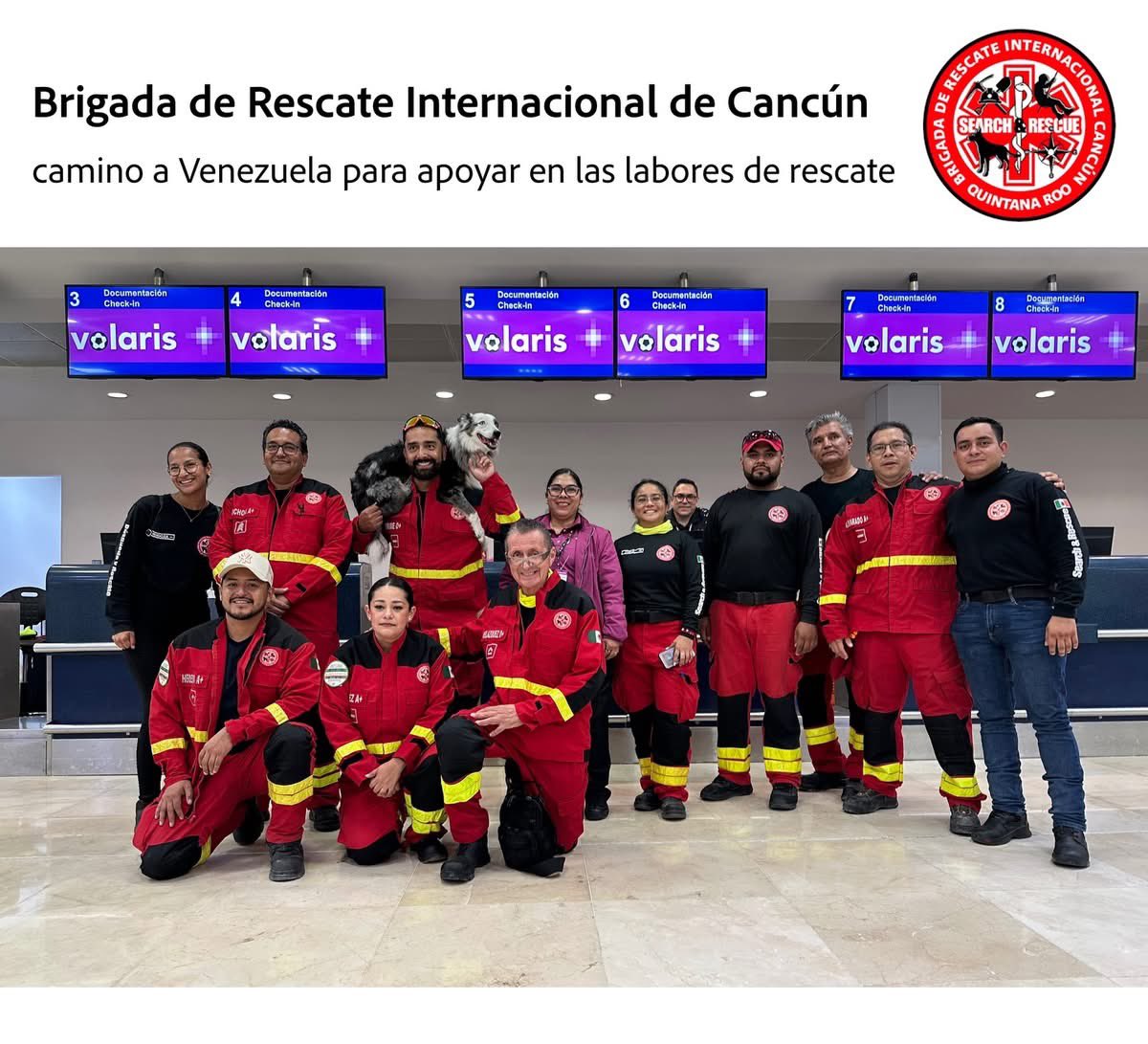 m3hni's tweet photo. Conozco a la Brigada de Rescate Internacional Cancún (BRIC) y sé el nivel de preparación, disciplina y sacrificio que hay detrás de ese uniforme.

Fueron el primer equipo USAR (Urban Search and Rescue) voluntario acreditado de México, certificado para operar bajo los más altos estándares nacionales e internacionales de búsqueda y rescate en estructuras colapsadas.

Hoy parten rumbo a Venezuela. Si está en sus posibilidades, apoyen esta misión. Toda ayuda suma. 🇲🇽🤝🇻🇪

#BRIC #USAR #UrbanSearchAndRescue #Venezuela #HumanitarianResponse #DisasterResponse #México #AyudaHumanitaria