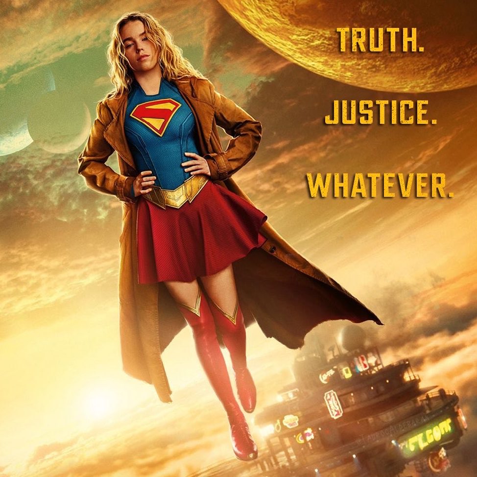 evilkarazorel's tweet photo. // Can’t believe we’re getting two awesome Supergirl portrayals at the same time. https://t.co/7HpjkgLYXp