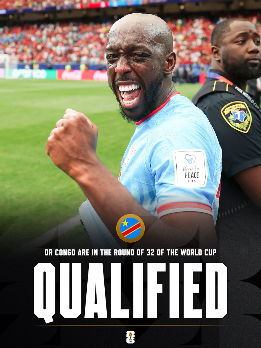 FabrizioRomano's tweet photo. 🌎🇨🇩 OFFICIAL: DR Congo are qualified to World Cup Round of 32! https://t.co/gGp4WTGERx