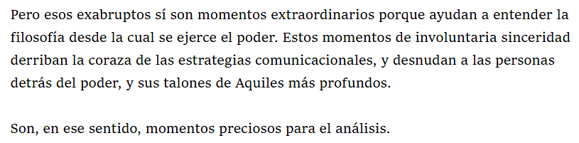 kennysubiabre's tweet photo. Columna de #Matamala "Lo que todo el episodio revela es un autoritarismo apenas disimulado. La idea de que los ciudadanos —¡y también los niños! —deben reverencia a sus autoridades, y que incumplir esa etiqueta es un desorden que los hace acreedores de sermones públicos, advertencias amenazantes o consecuencias legales".
https://t.co/0aY7sb3XoH