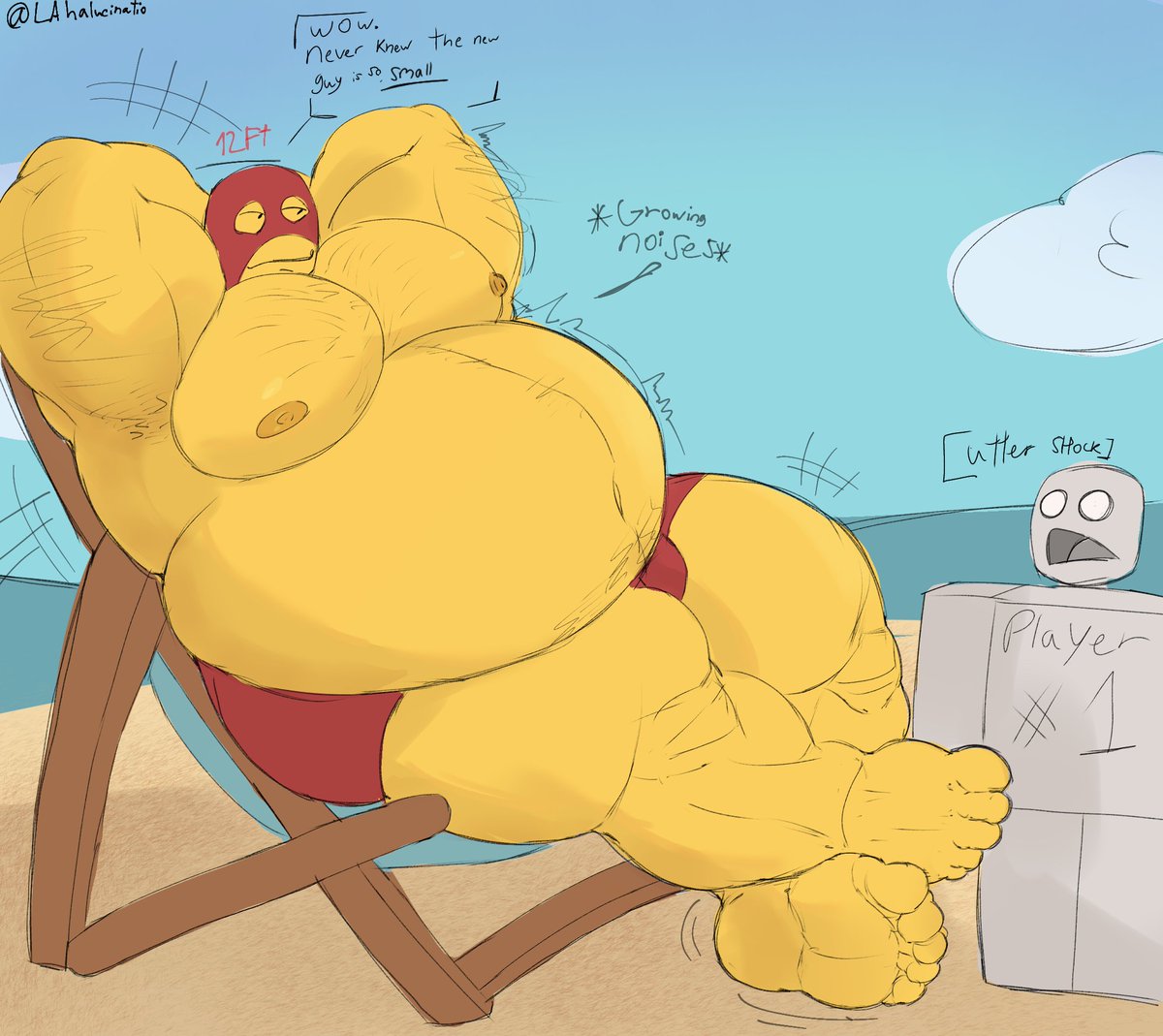 Lahalucinatio's tweet photo. Noobador but he's 10x bigger than usual #bloxtales #noobador #musclegrowth https://t.co/aLH38KPs7N