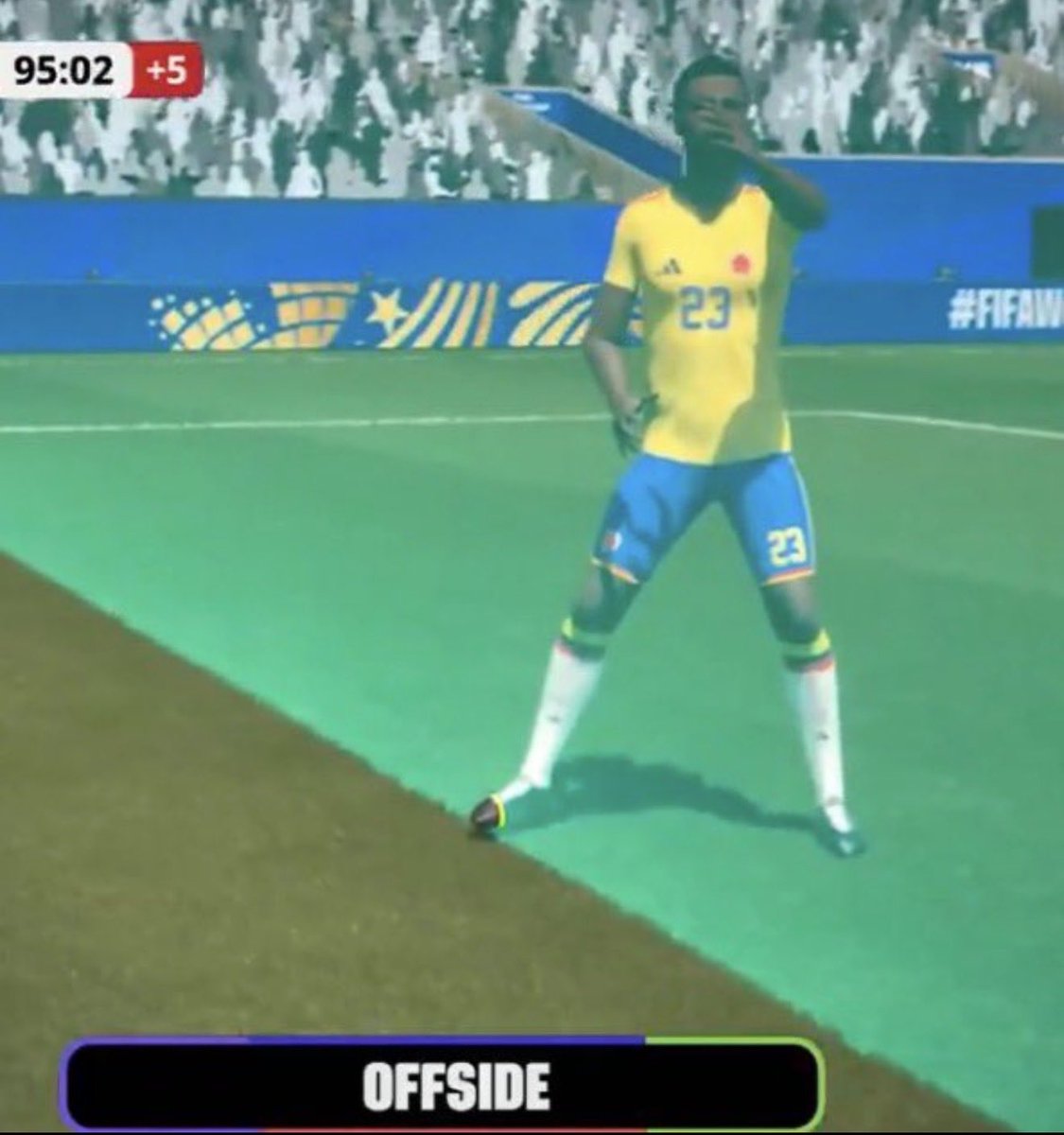 nickysmokess's tweet photo. Imagine watching a match for 95 minutes, ur team scores and then they show this on the big screen. Fuck off man. https://t.co/ey3xCkx3P0