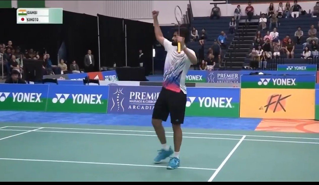 SportsArena1234's tweet photo. SRIKANTH KIDAMBI INTO THE FINAL OF THE US OPEN 2026 ❤️💙

 Srikanth defeated Yudai Okimoto 🇯🇵 22-20, 15-21, 21-19 in the SF

What a match for Srikanth 

His 4th World Tour Final https://t.co/QnIz5vyFxb