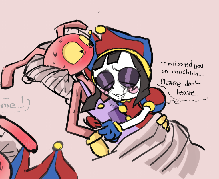 gem_septem's tweet photo. pomni tries to cope with losing jax by trying to find a replacement for them.  #funnybunny #tadc https://t.co/UTYdqNirvy