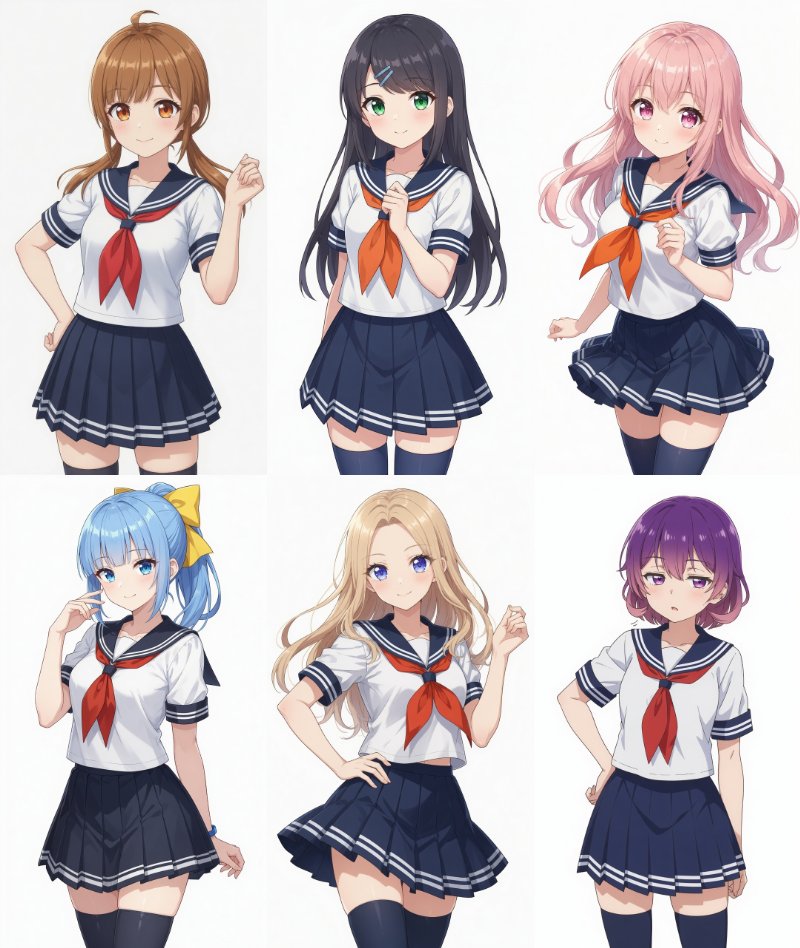 「うちの娘(?)でAI画像生成_14 アイコミ仕様の寺内恵美ちゃん(アイコミ一覧出」|ISUCA401@PSO2_ship2のイラスト