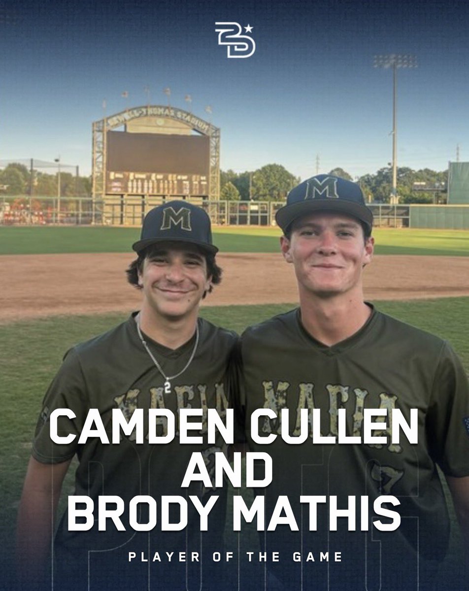 2DsportsbsbAL's tweet photo. ⭐️ Players of the Game ⭐️ 

Camden Cullen 
Brody Mathis 

MAFIA 17U Black https://t.co/YBwfD87u0N
