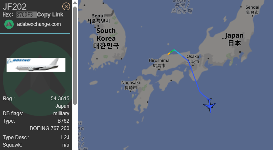 FMilcoms's tweet photo. #JAPANAIRFORCE #JF 202 #87CDF3
FL250-280
Dragging #ICHIMON 15 flt (2x #F2)
Destination RJAH. https://t.co/jhx2DX8OjV