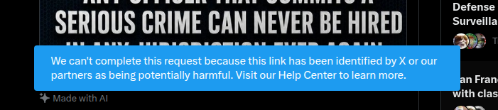 ZoweCovidCode's tweet photo. Here we go- screenshot of twitter blacklisting my website address.

Can any of you post the link?
thrill kill medical cult. com (no spaces) https://t.co/3c5ZW1qvzR