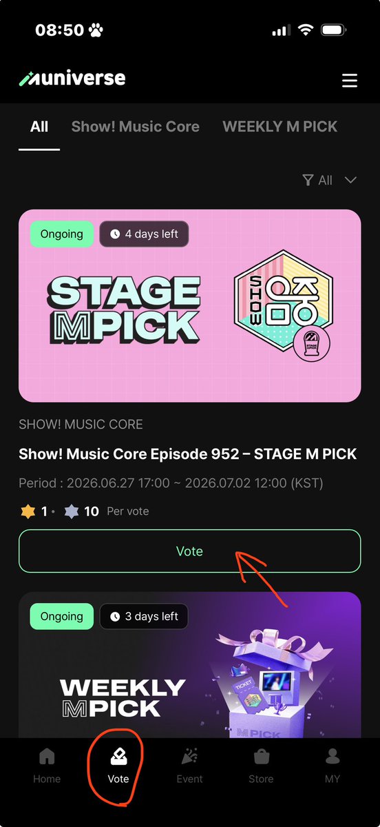 berlindezi's tweet photo. ทุกคนเรามีโหวตในแอพ muniverse ด้วยน้า หัวข้อ STAGE M PICK ไปโหวตกันคับ 💪🏻🩷

— app muniverse
— หัวข้อ STAGE M PICK
— ไม่จำกัดเมลต่อเครื่อง ใครมีเมลเยอะเอามาโหวตให้พิกันน้า 

จู้จู้ 😋🐽🫳🏻

#EVAN #에반 #กองกำลังEVAN https://t.co/JISWkSSn3M