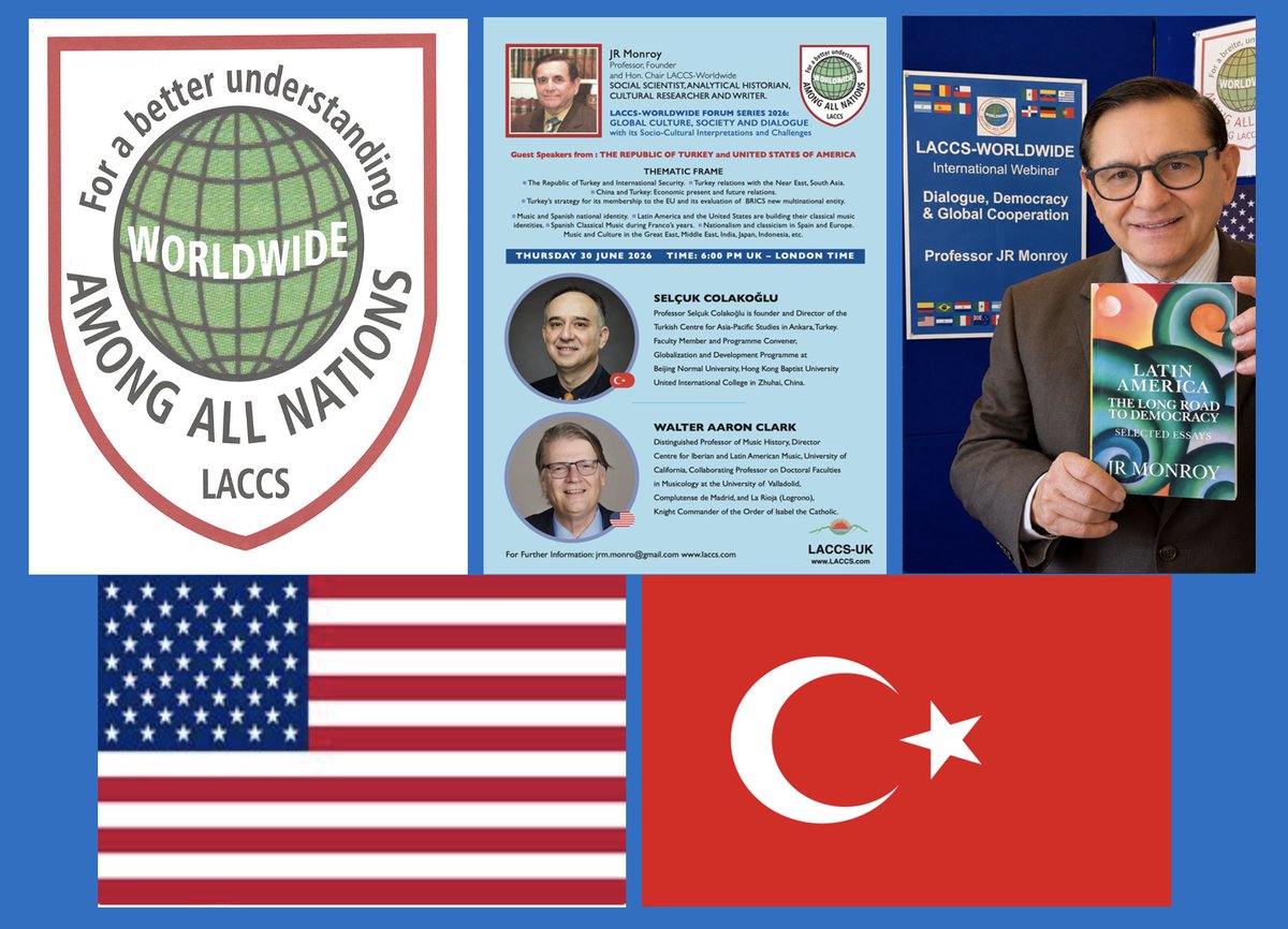 JrmMonro's tweet photo. IT IS MY PLEASURE TO ANNOUNCE THE LAST INTERNATIONAL FORUM SERIES 2026 SINCE ITS BEGINING IN 2023, WITH TWO DISTINGUISH ACADEMICS FROM THE REPUBLIC OF TURKEY AND USA.LWW FORUM WILL CONTINUE IN FEBRUARY 2027 WITH THREE GUESTS FROM EUROPE, AMERICAS ANF FAR EAST. www.laccs. https://t.co/TFpsqraxdq