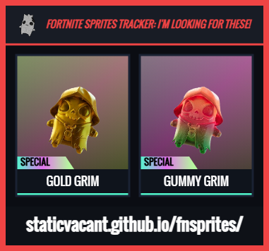 yonisuYT's tweet photo. I can't believe there's not a single person on all of Twitter who doesn't have either of these two sprites... Come on! Show yourselves! #fortnite #sprites https://t.co/mT9A2wnE3m