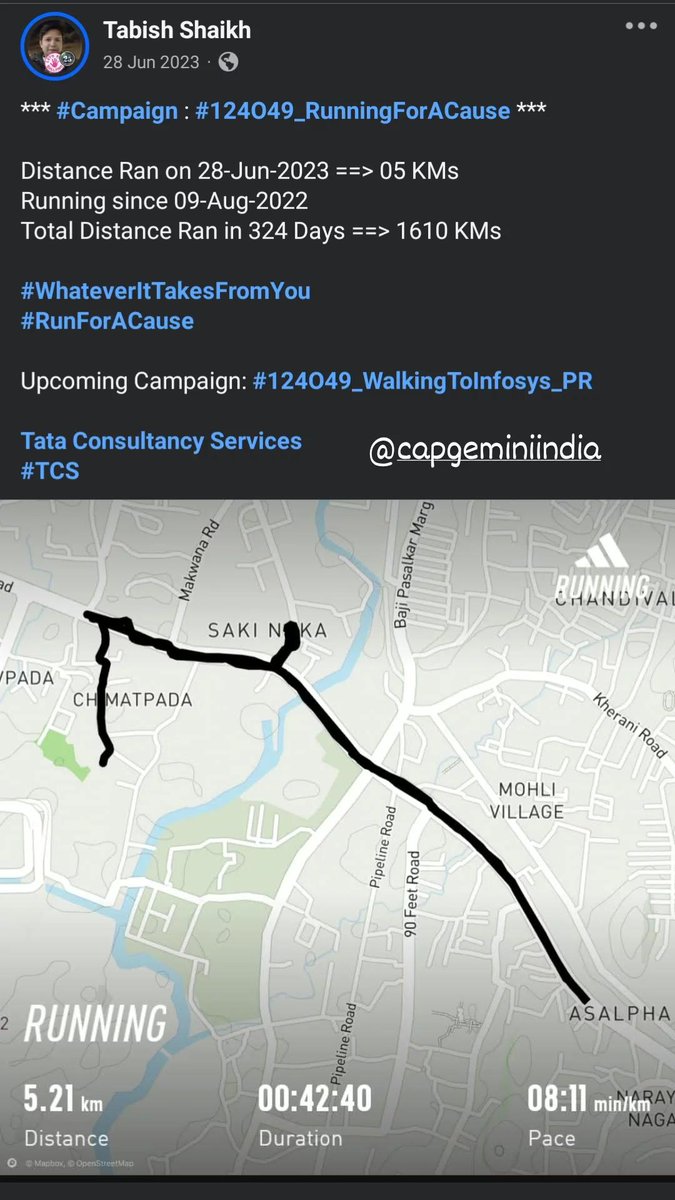 TabishSk21's tweet photo. Motivational quotes for corporate Employees:
* #Campaign : #124O49_WalkingForACause *

Distance Walked on 28-Jun-2022 ==> 10 KMs
Walking since 01-May-2022 
Total Distance Walked in 59 Days ==> 600 KMs

#WhateverItTakesFromYou
#WalkForACause

Upcoming: #124O49_RunningForACause https://t.co/YsbcFuCQNH