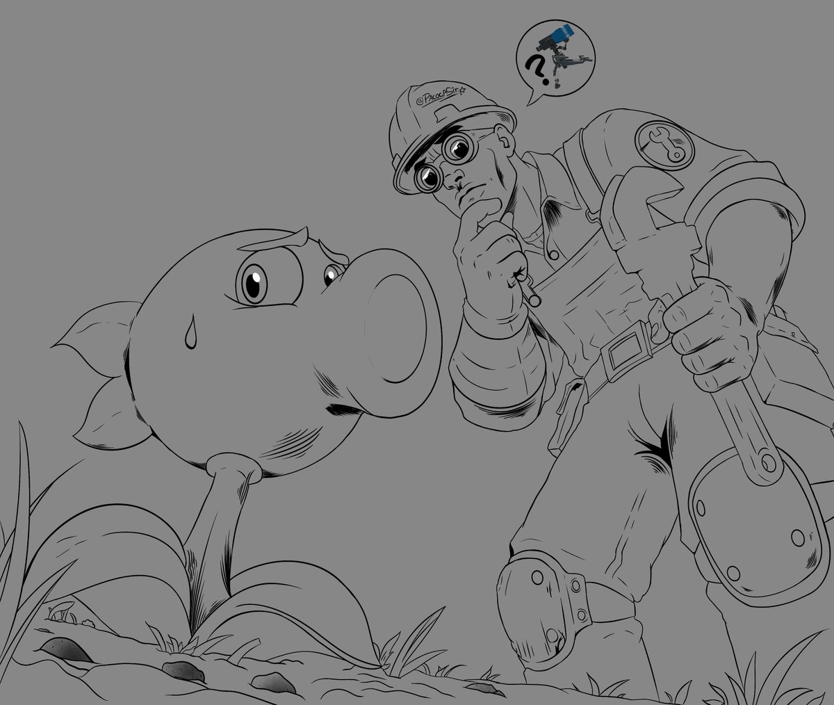 PacocaSir's tweet photo. Crossover de Team Fortress 2 &amp; Plants vs Zombies :D https://t.co/Cgqw2eUTTJ