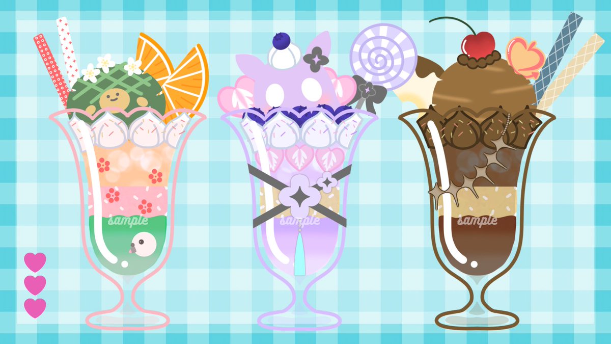 pppinkc's tweet photo. ⟡ #パフェの日 特別企画 ⟡

オリジナルパフェ描きます🍓✍️💕
商用利用可能でお渡しします🎁

🩷リポストで応募完了☑️
🩷本日6/28締切、明日6/29抽選予定

#無償企画 https://t.co/o6P2gXJngK