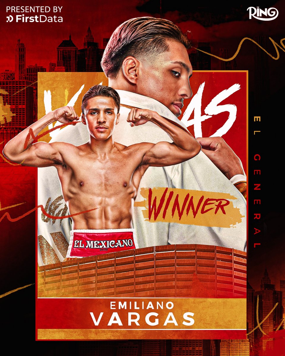 ringmagazine's tweet photo. EL GENERAL GETS IT DONE 😤

Emiliano Vargas BEATS Bryce Mills by fourth-round TKO 💥

Presented by @FirstDataAI https://t.co/Yuyi8Jy6EA